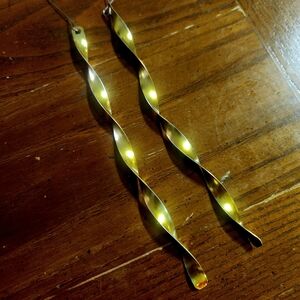 Set of 2 Vintage Metal Gold Icicles in Perfect Condition